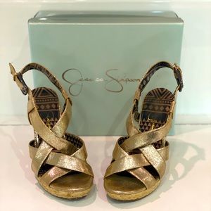 Jessica Simpson Catalina metallic wedges